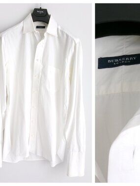 BURBERRY MEN'S FRENCH CUFFS DRESS SHIRT WHITE Sz-15 1/2